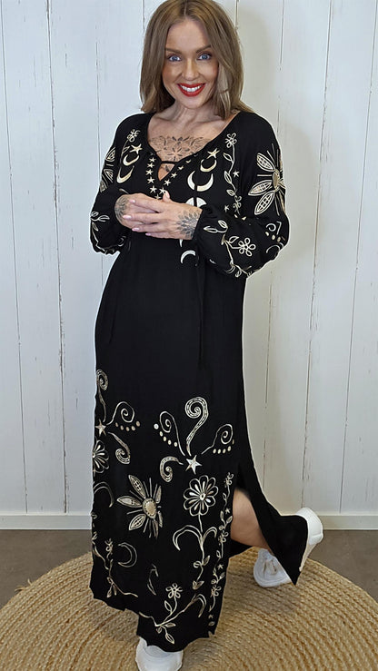 Nora maxikjole Svart
