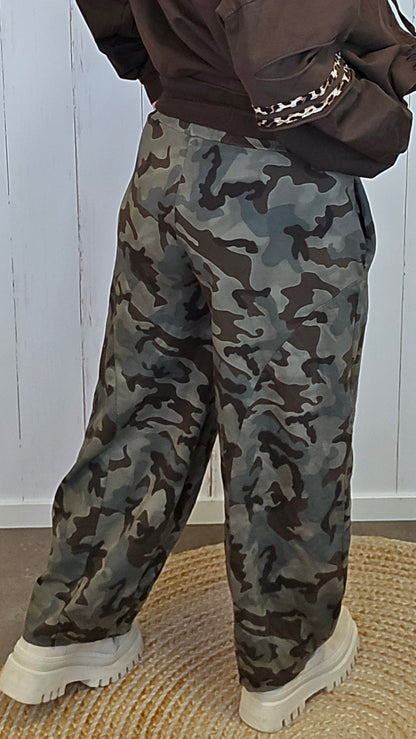 Livia camo joggebukse brun