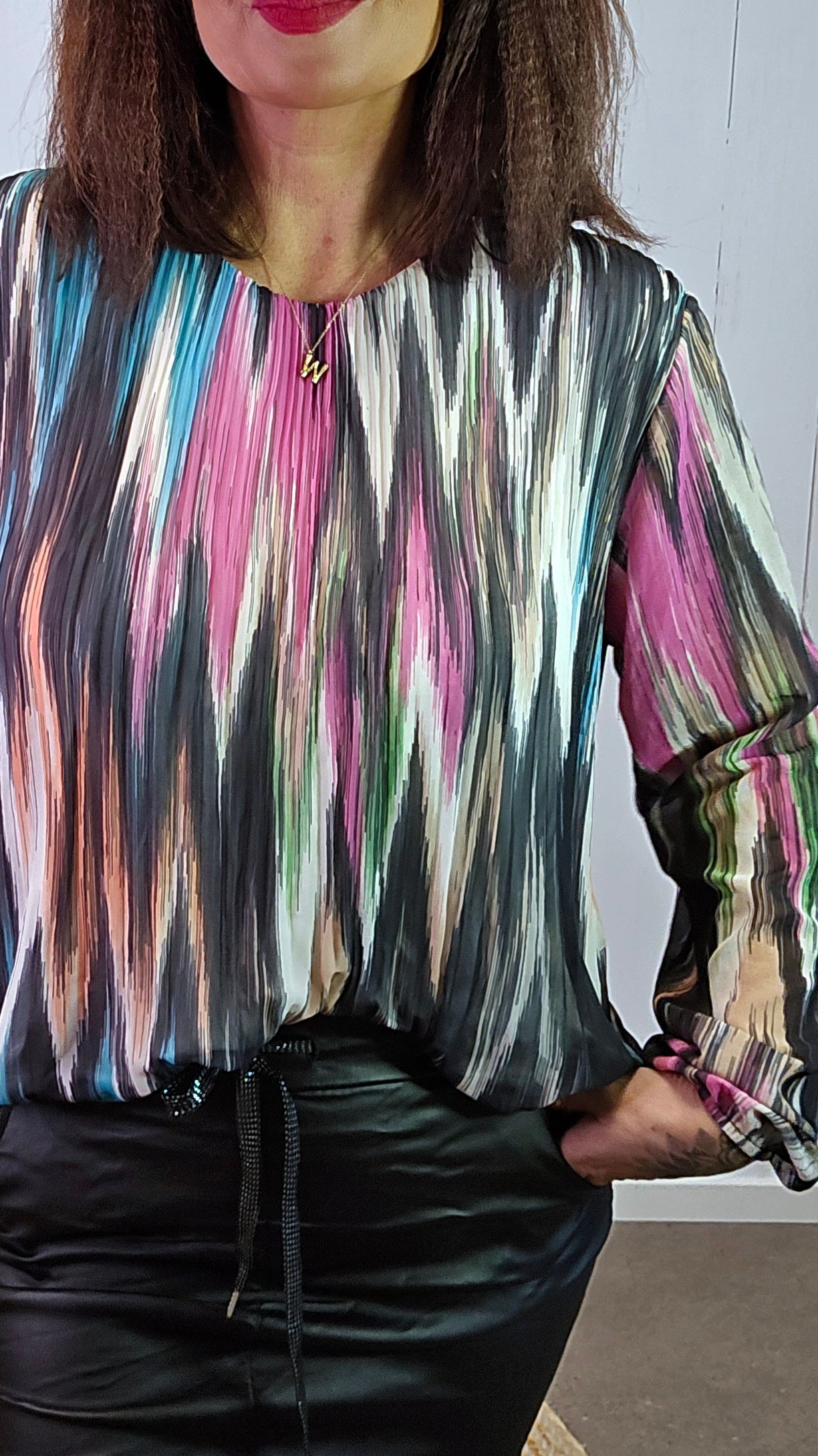 Sienna flerfarget mønsterbluse