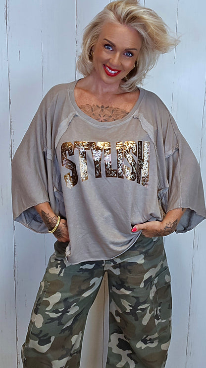 Elina topp taupe