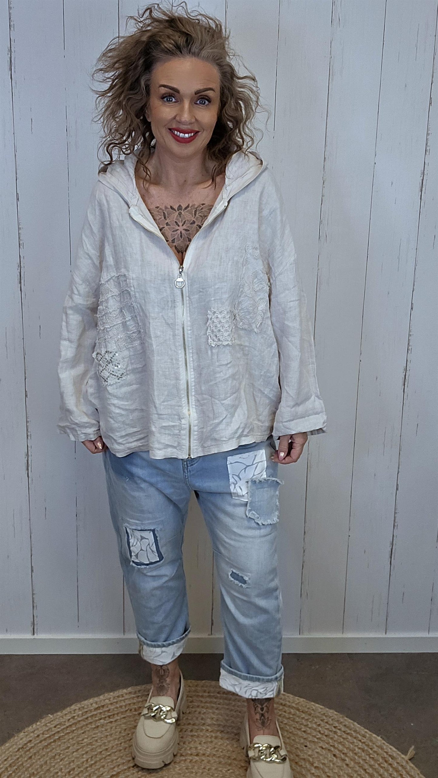 Lina lin hettejakke beige