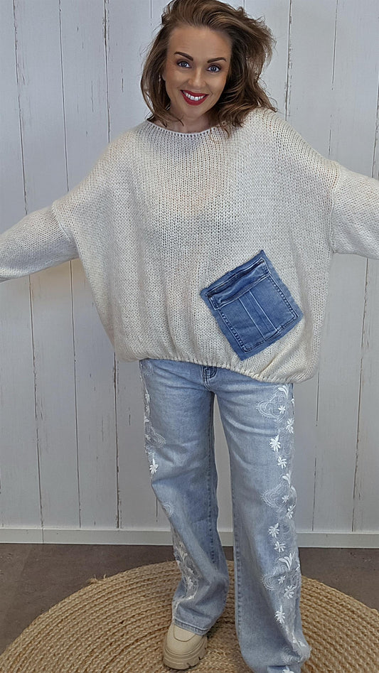 Bella Strikket Genser beige