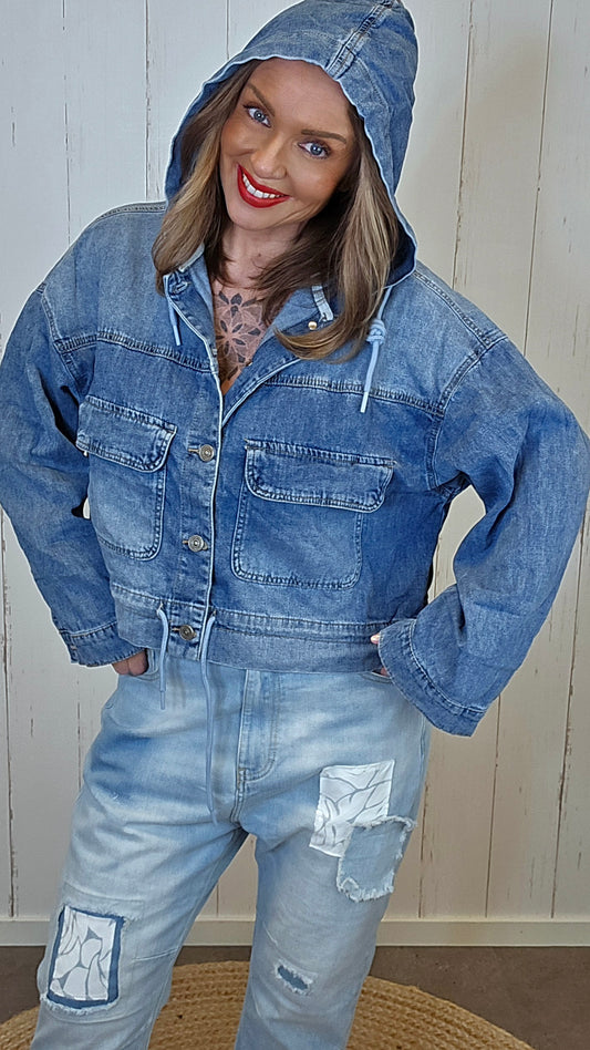 Alysa denim Hettejakke