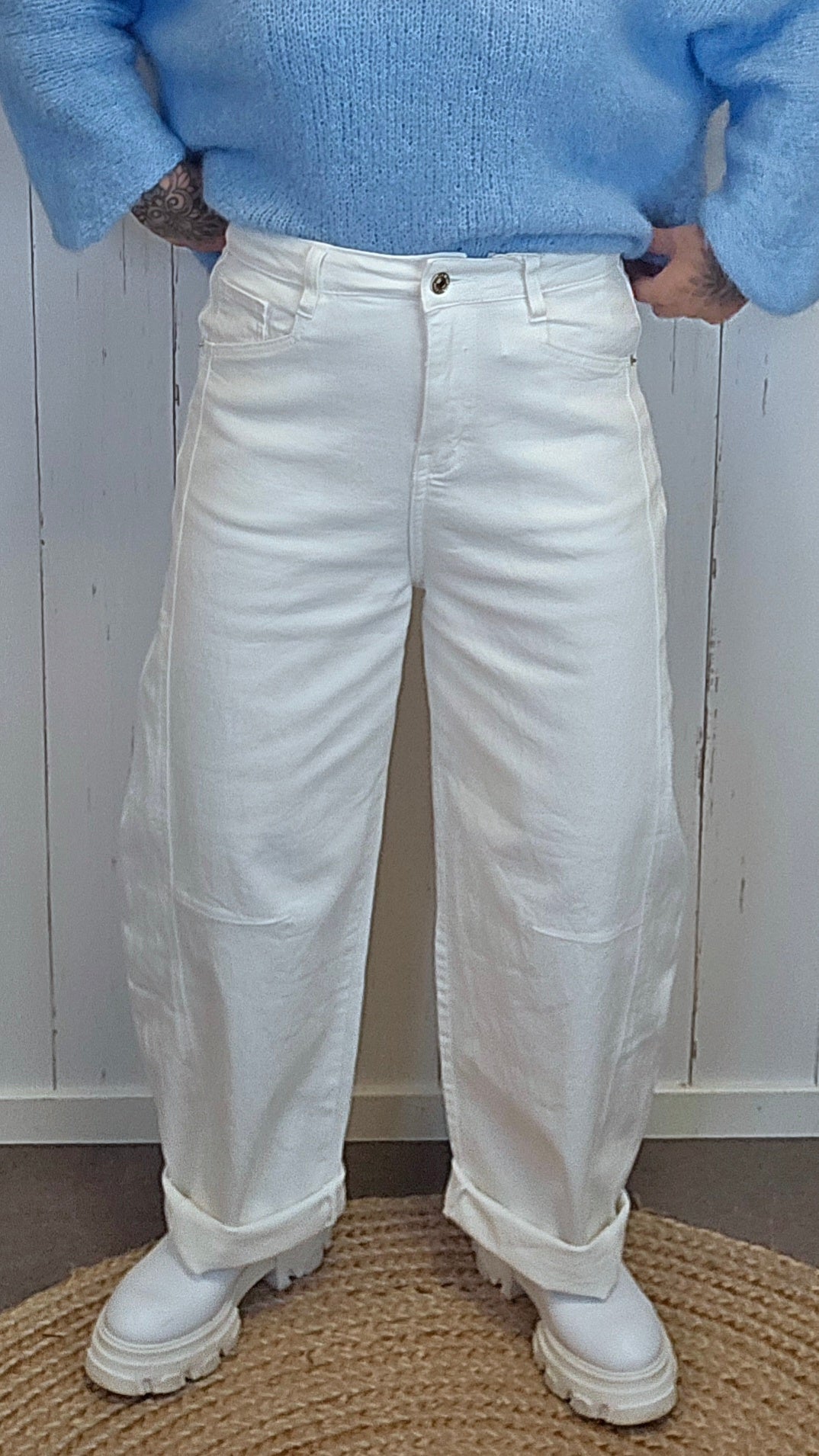 Karostar Barrel jeans offwhite