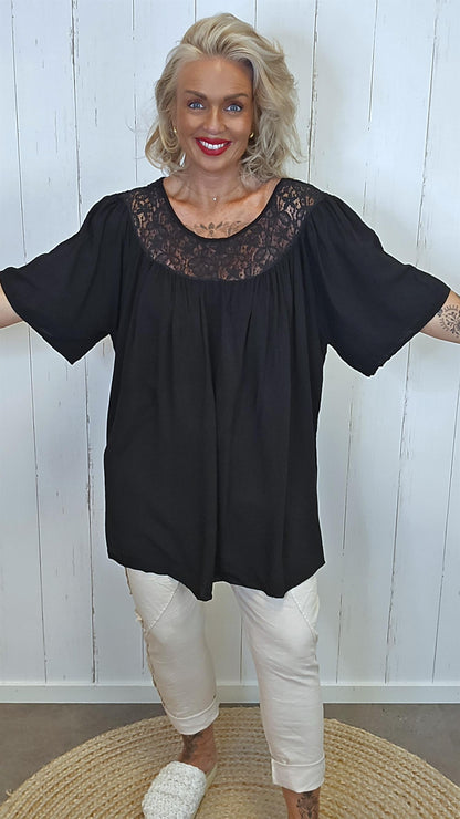 Freja blonde topp svart