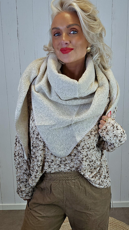 Trekantet skjerf varm beige