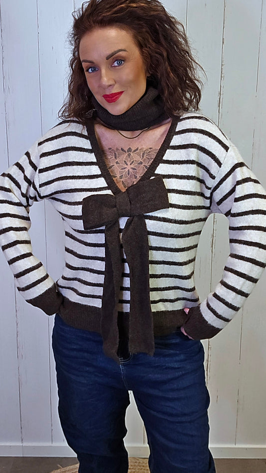 Emma To-i-én Genser Brunstripet