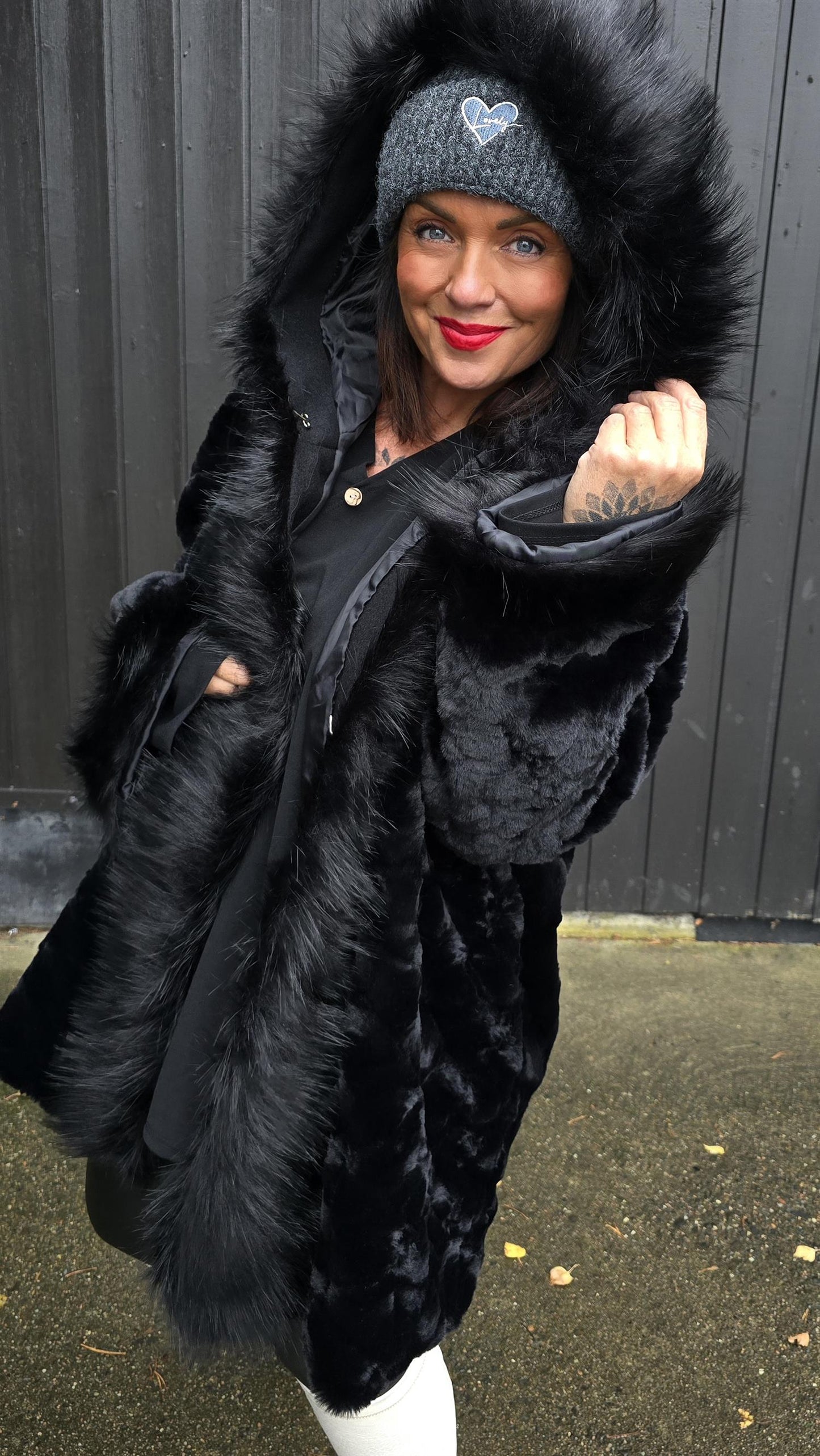 Bianca hette jakke med pels