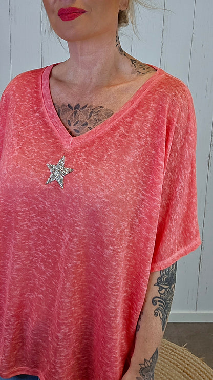 Oversized stjerne topp rød