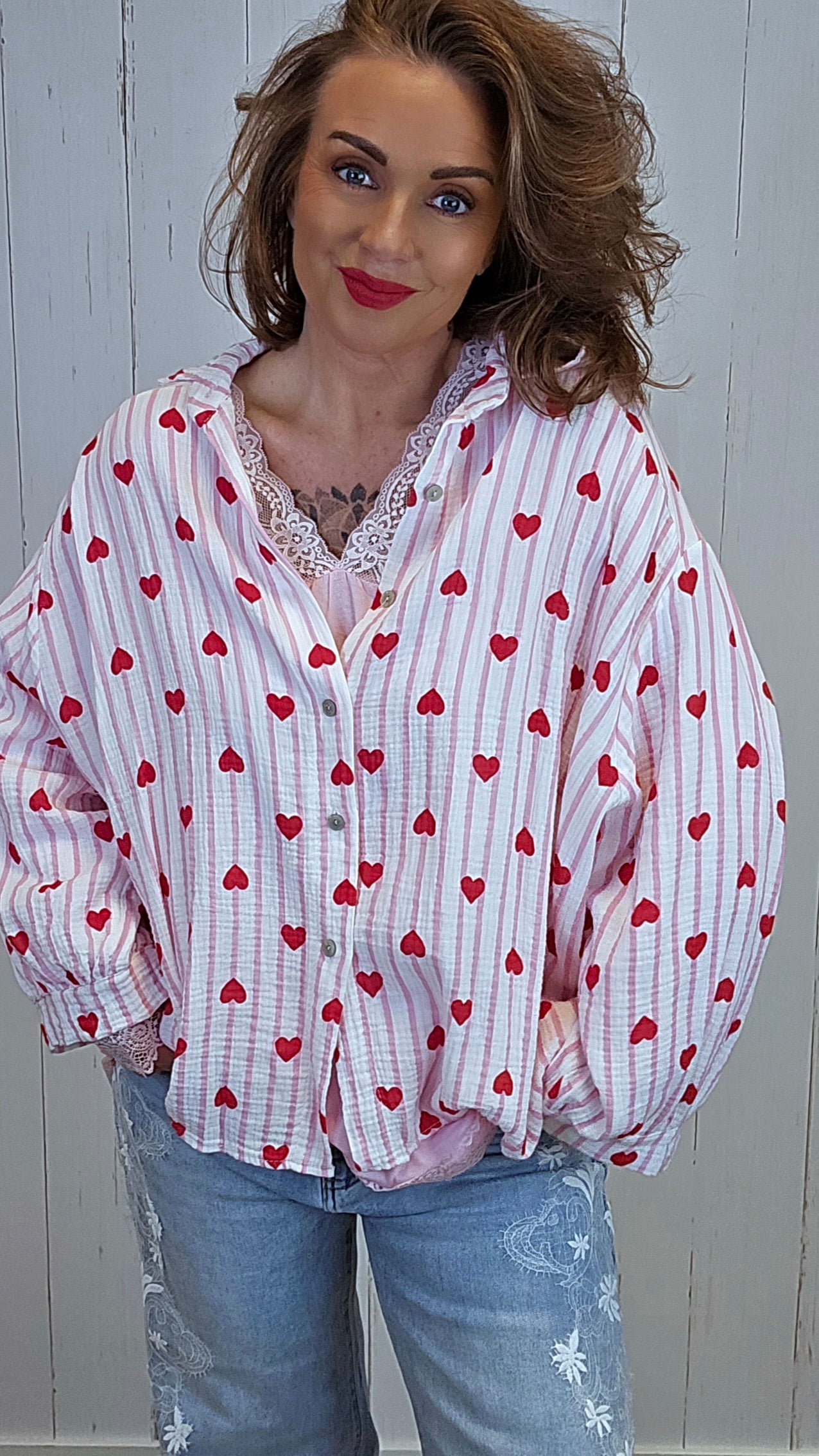 Alma hjerteskjorte rosa