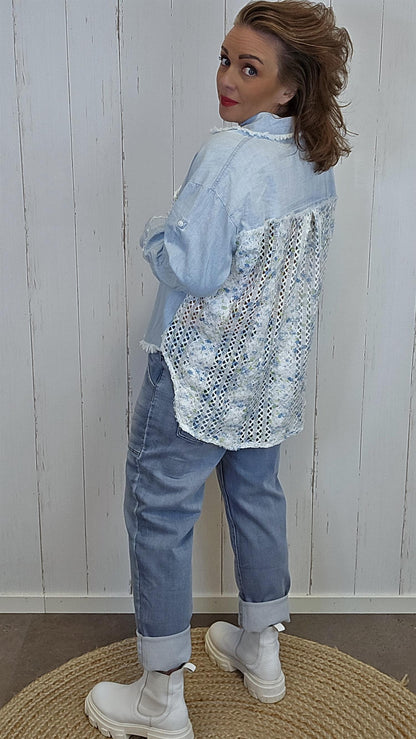 Kine denim skjorte lyseblå