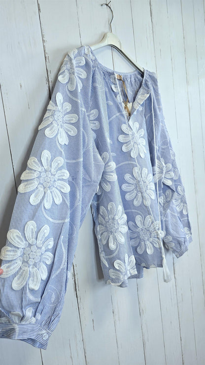 Stella bluse med blomstermønster