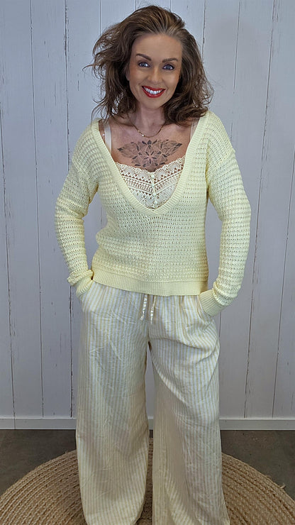 Hedda gul strikkegenser