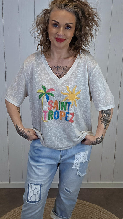 Saint Tropez t-skjorte sand