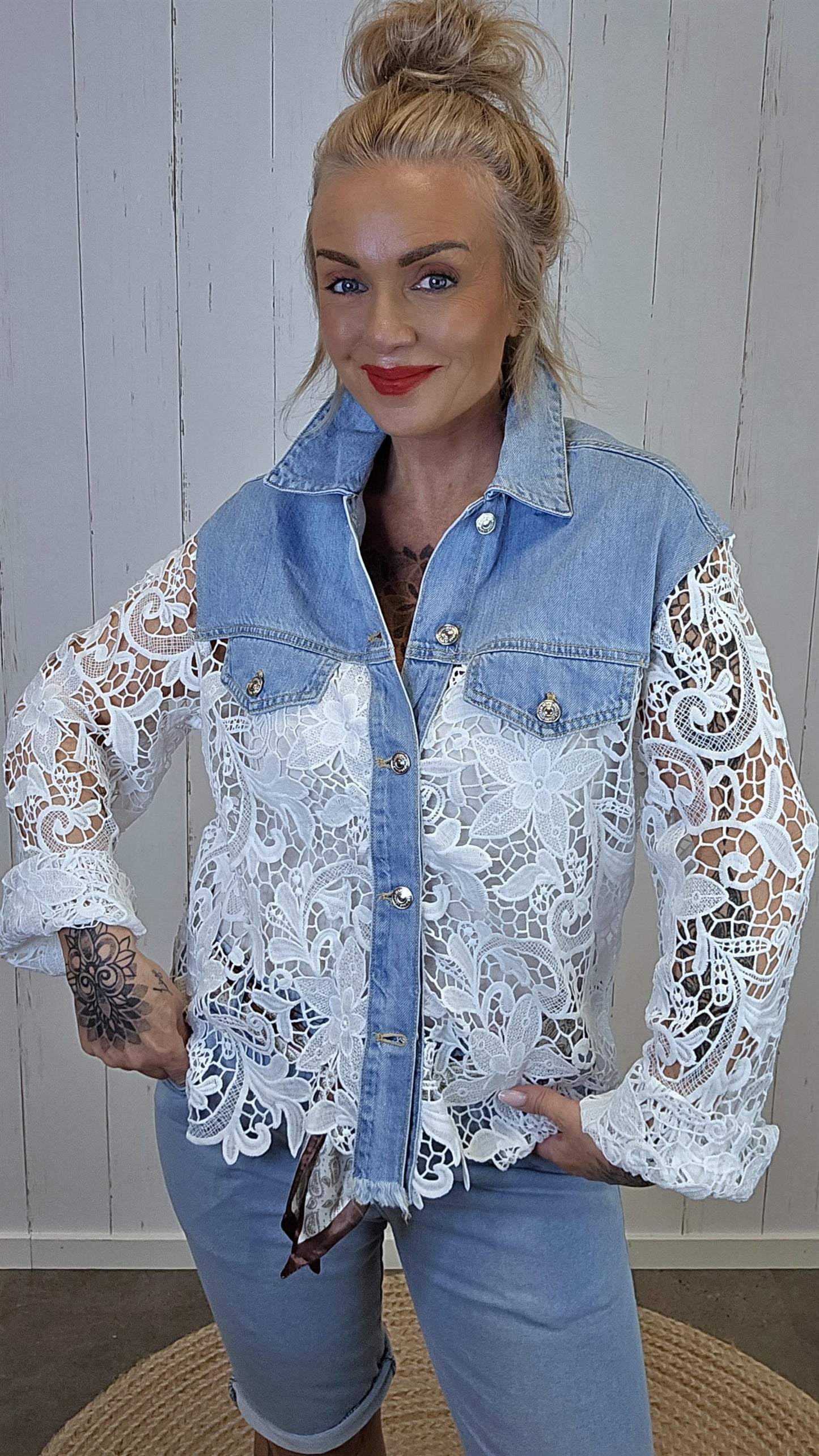 Frida blondeskjorte med denim