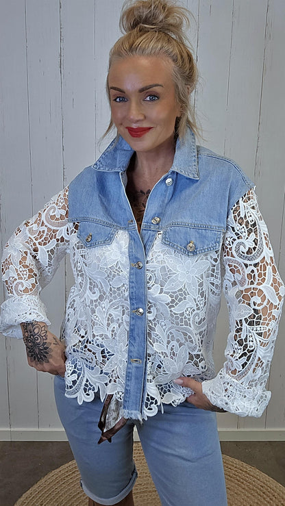 Frida blondeskjorte med denim