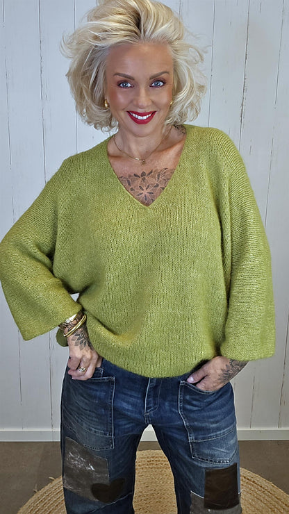Anna genser lys grønn
