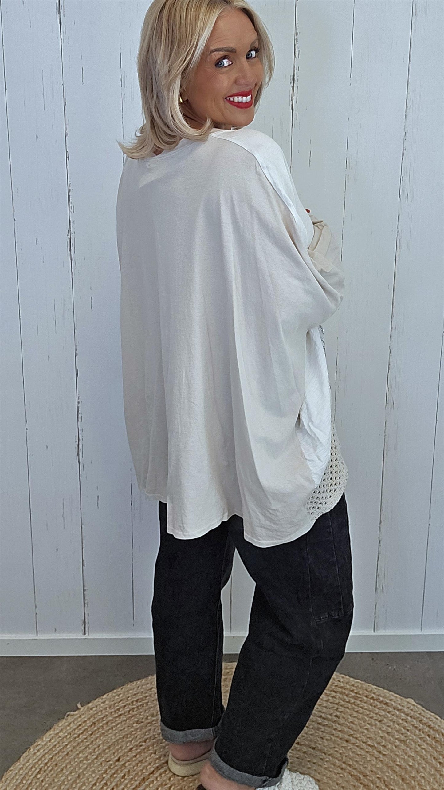 Giselle baggy topp beige
