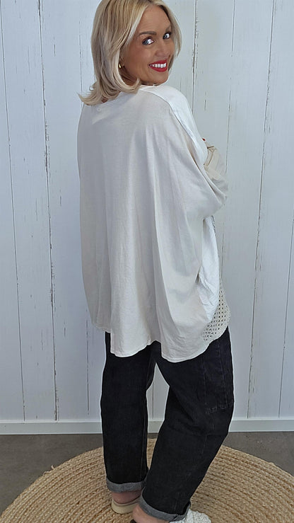 Giselle baggy topp beige