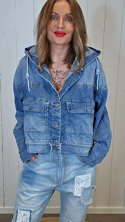 Alysa denim Hettejakke