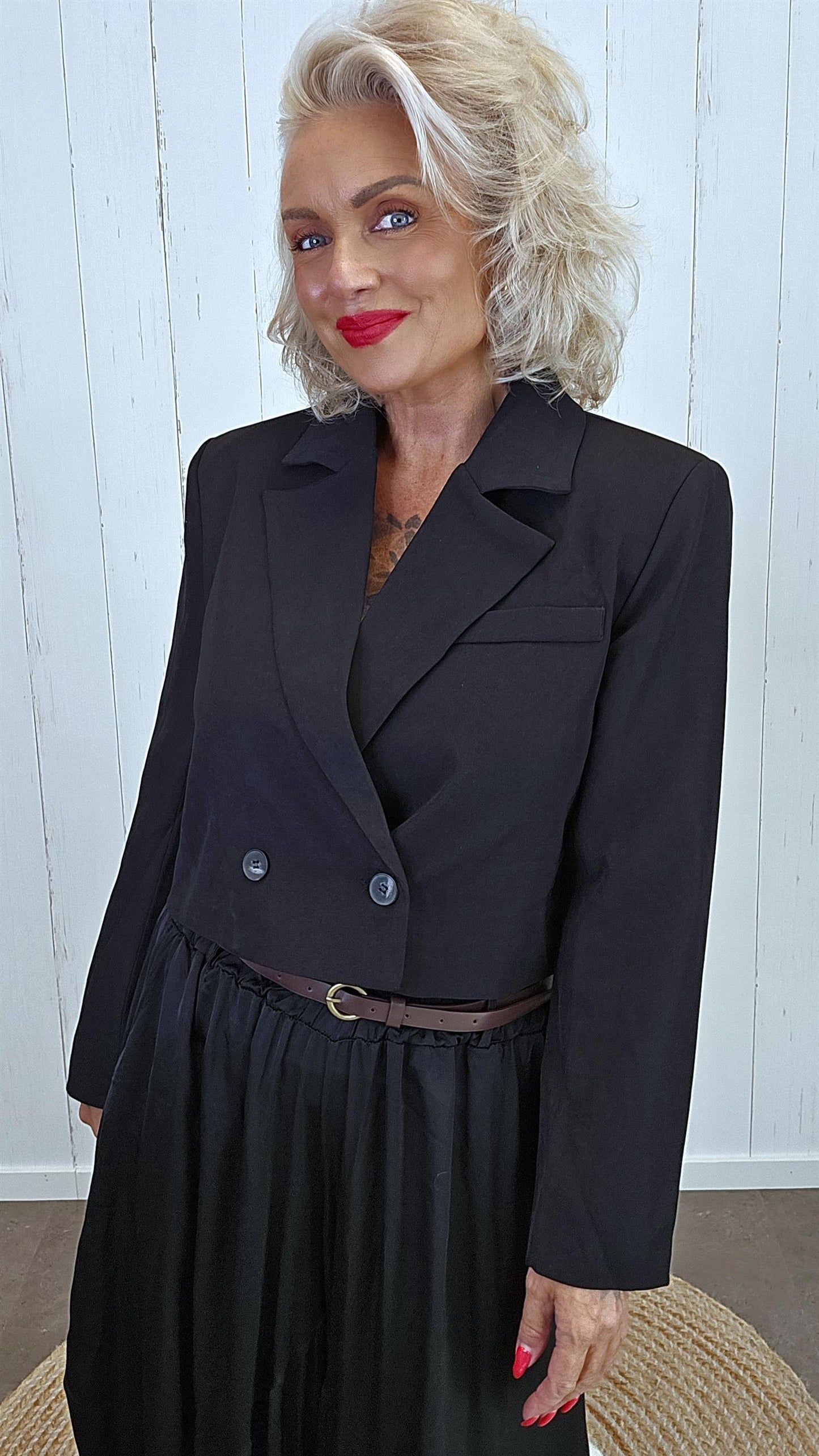 Mille kort blazer jakke svart