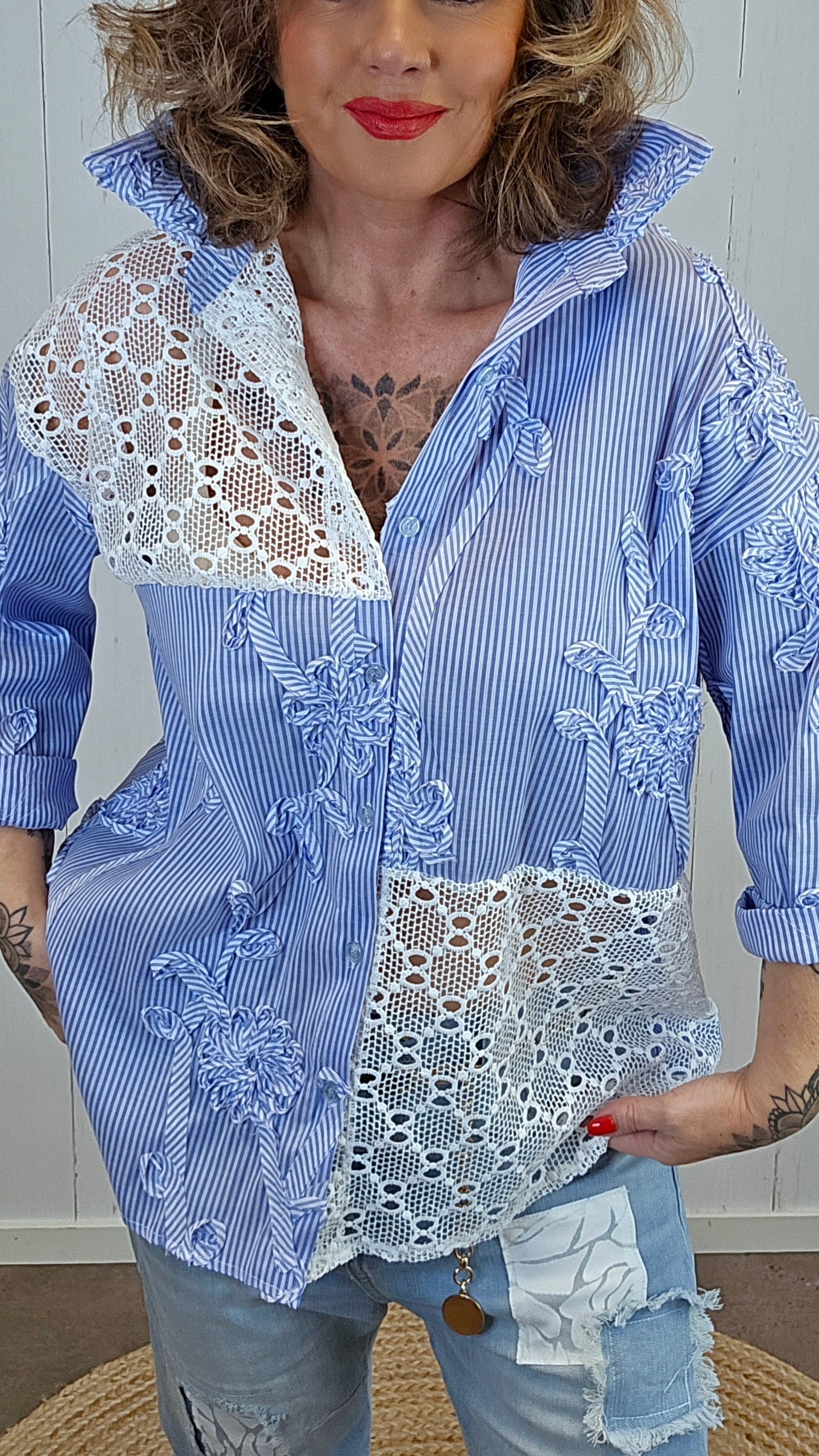 Sienna skjorte blå striper