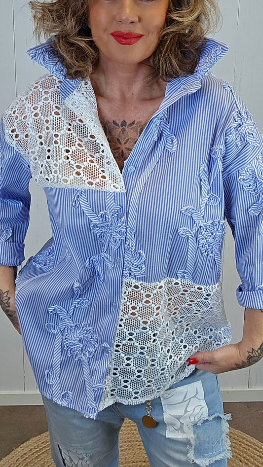 Sienna skjorte blå striper