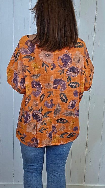 Maya bomulls topp oransje