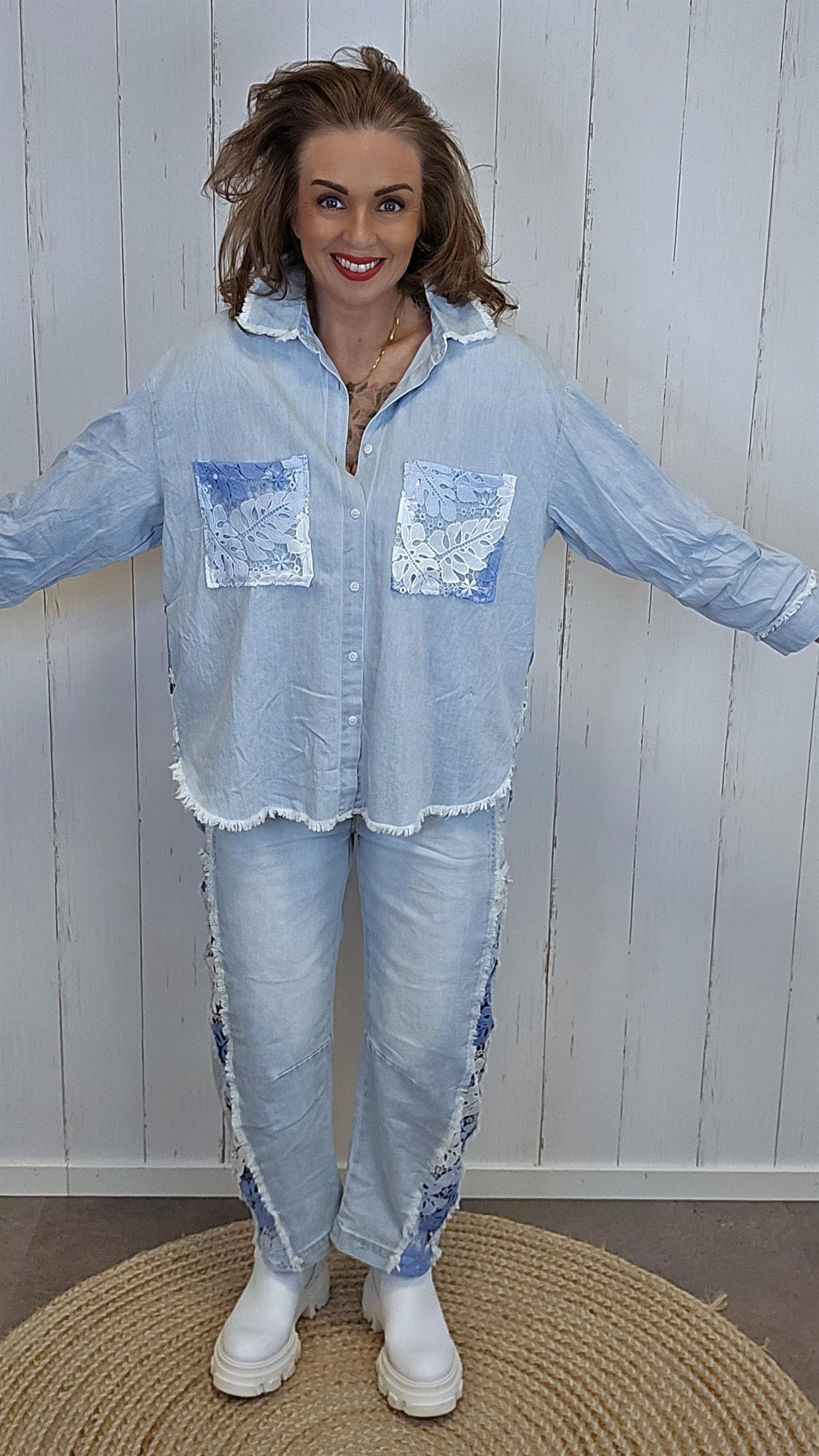 Laura denim skjorte lyseblå