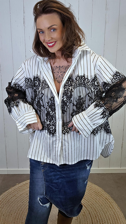 Celine Skjorte Med Blonder