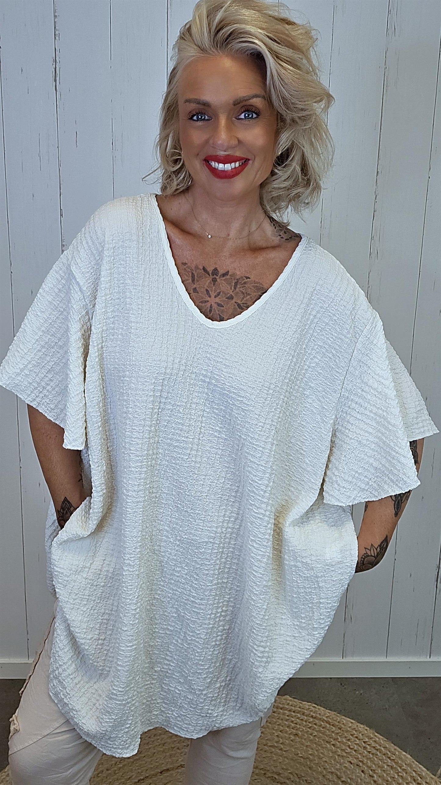 Elisabeth tunikatopp creme