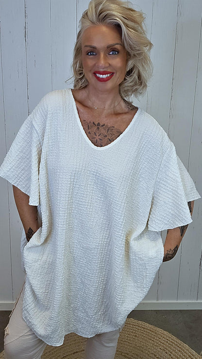 Elisabeth tunikatopp creme
