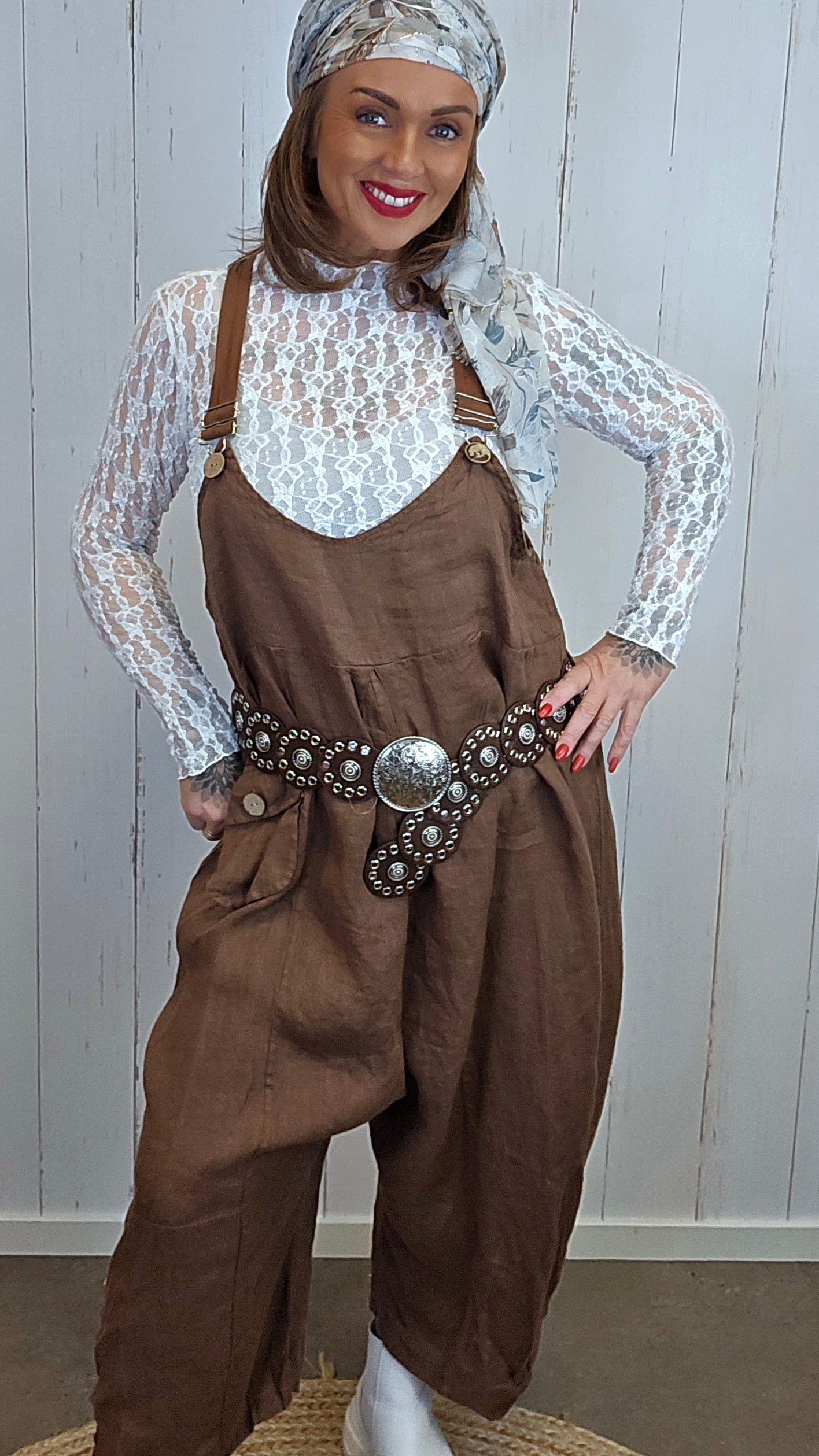 Hedda lin jumpsuit brun