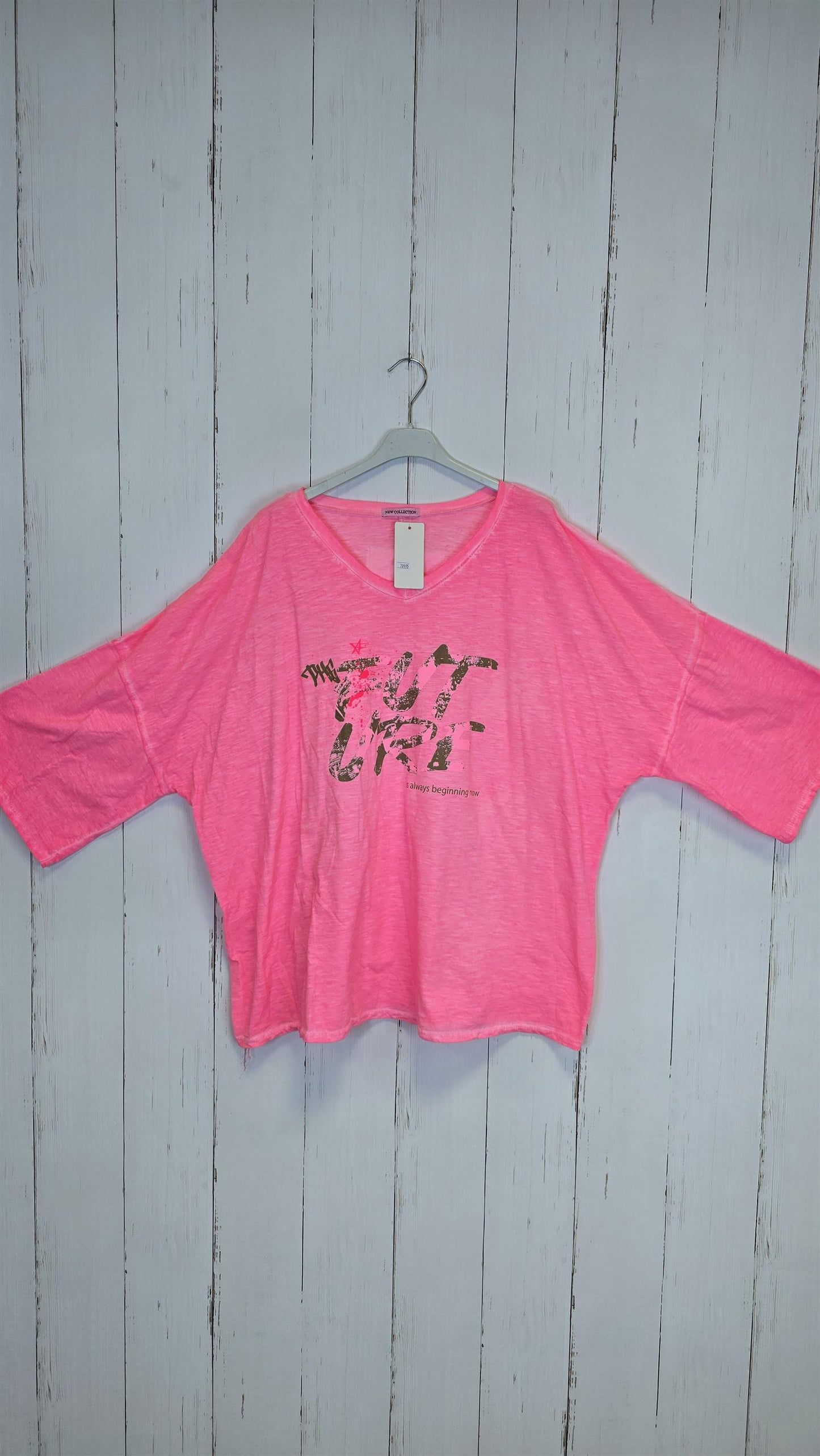 Future oversized topp neon rosa