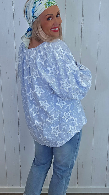 Bluse med stjernemønster