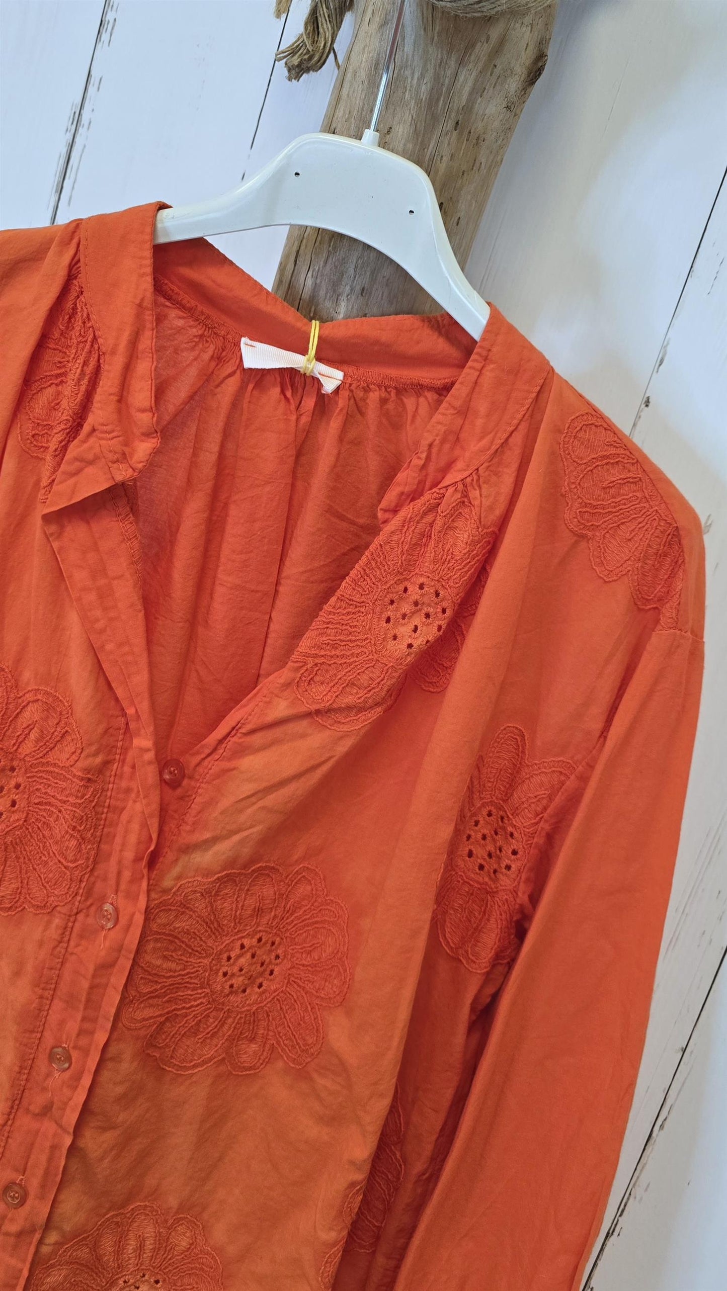 Elin brodert bluse orange