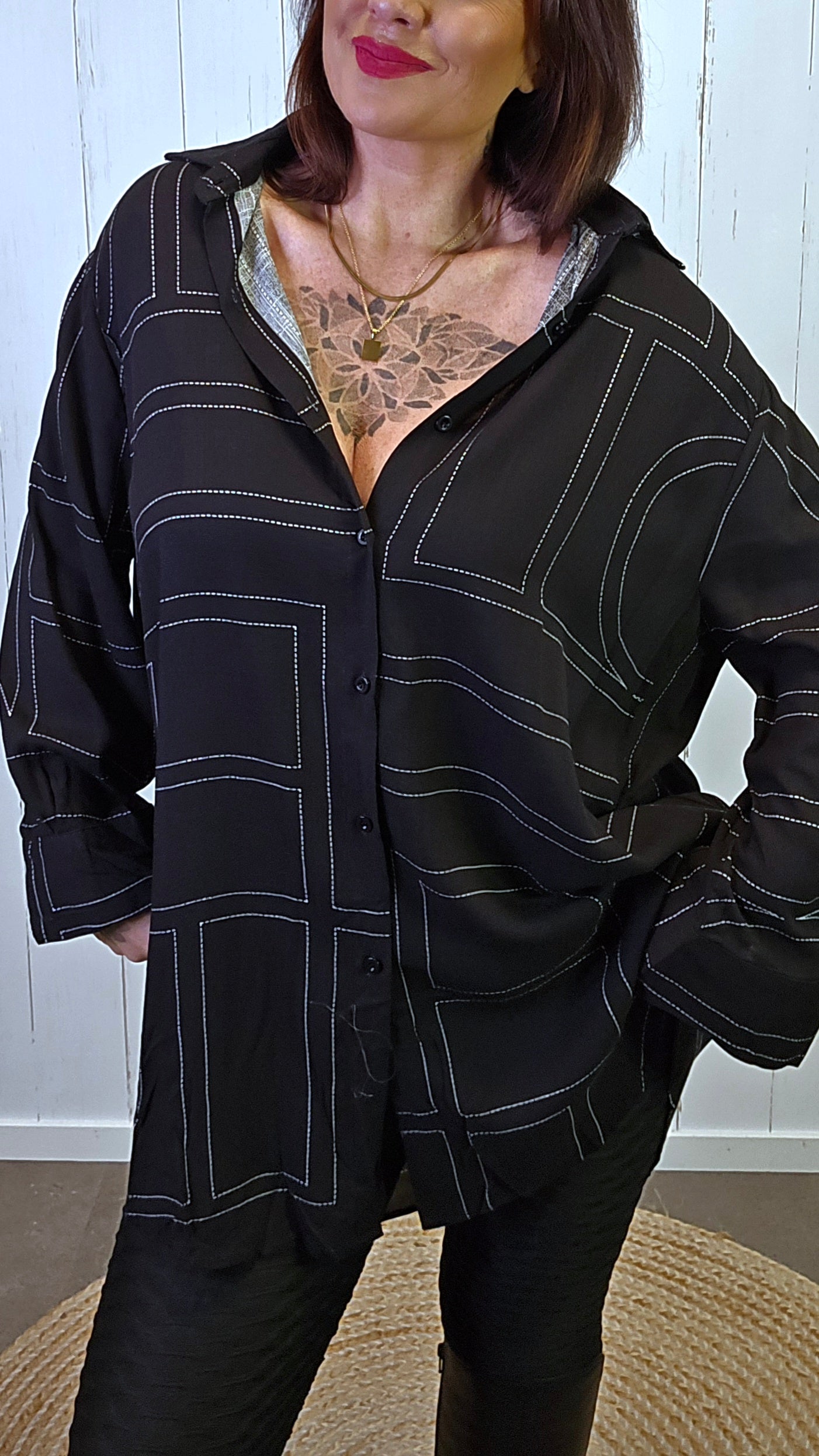 Ella rutet skjorte svart