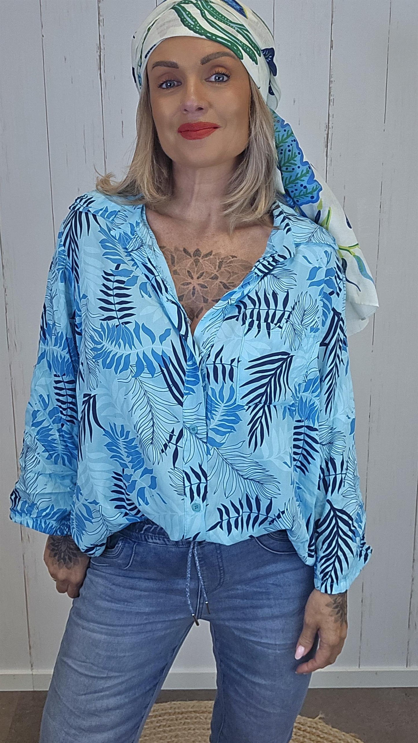 Tinka skjorte turkis