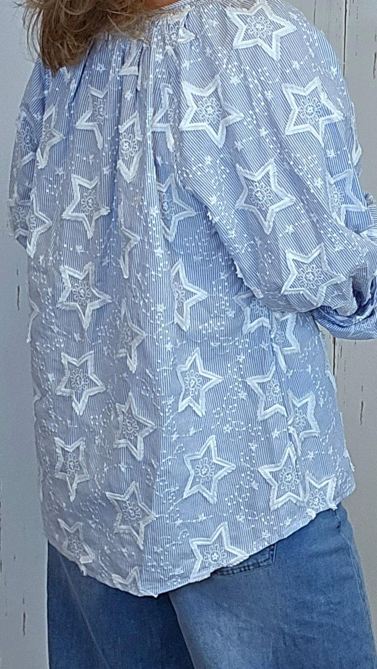 Stella bluse med stjernemønster