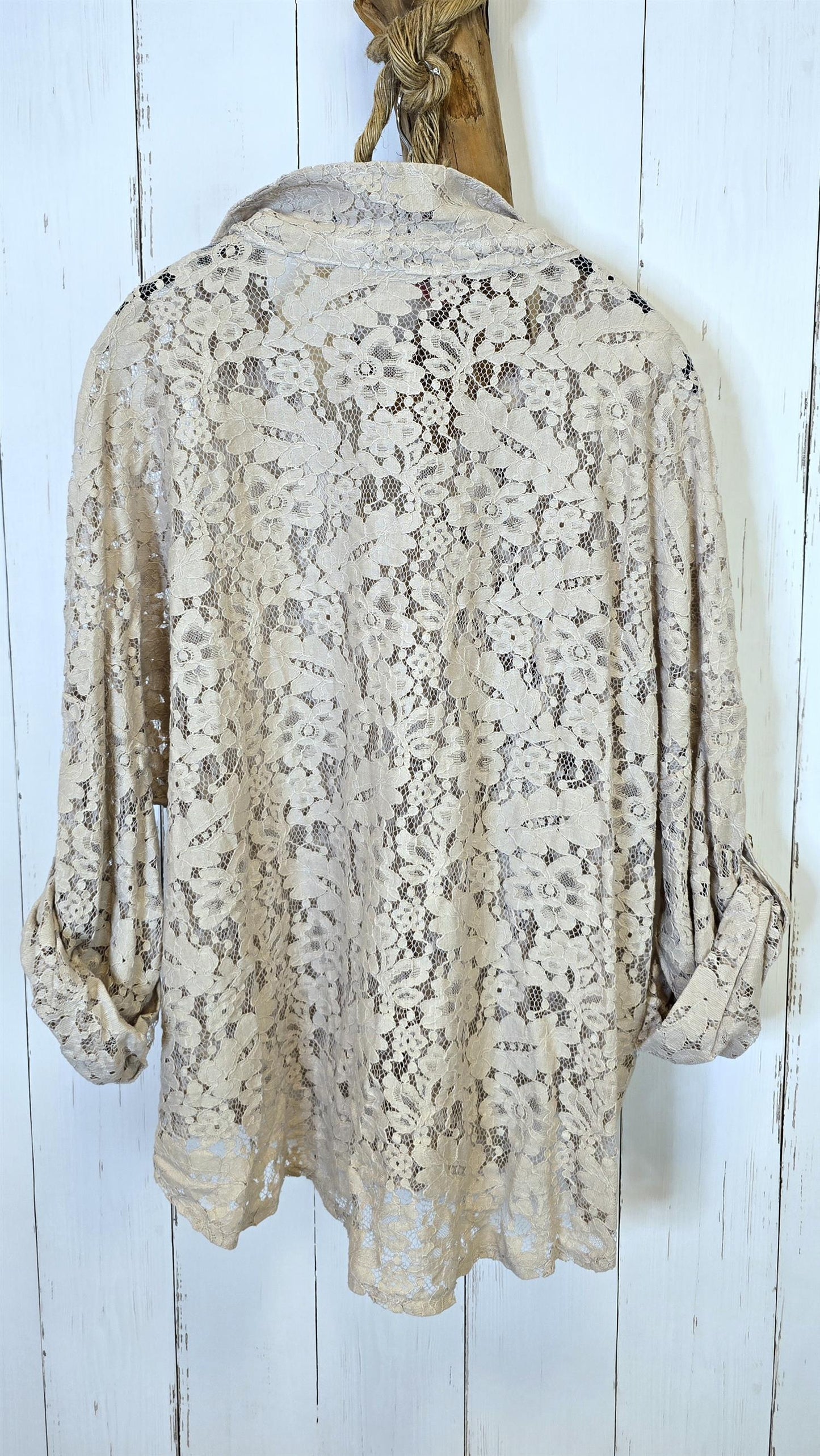 Amalie blondeskjorte beige