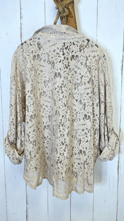 Amalie blondeskjorte beige