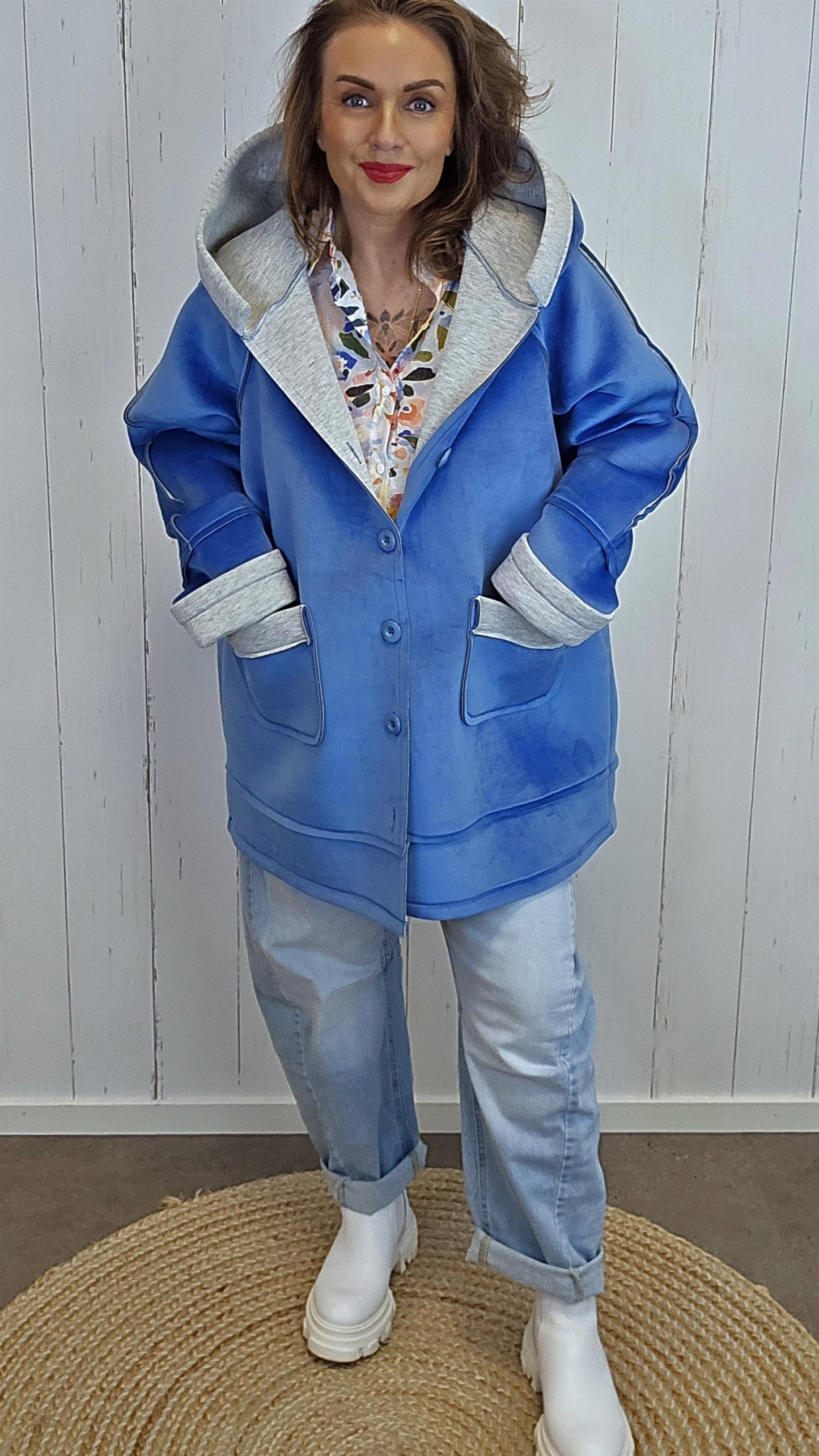 Ingrid hettejakke blå