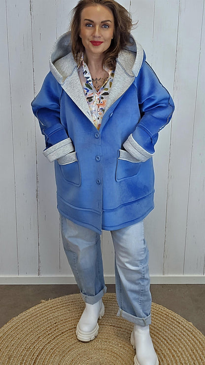 Ingrid hettejakke blå