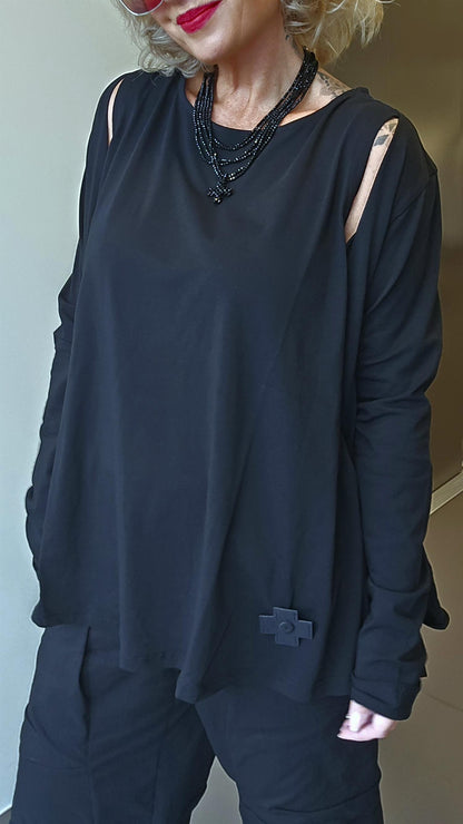 A top svart
