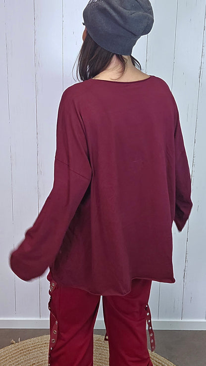 Raven topp burgunder