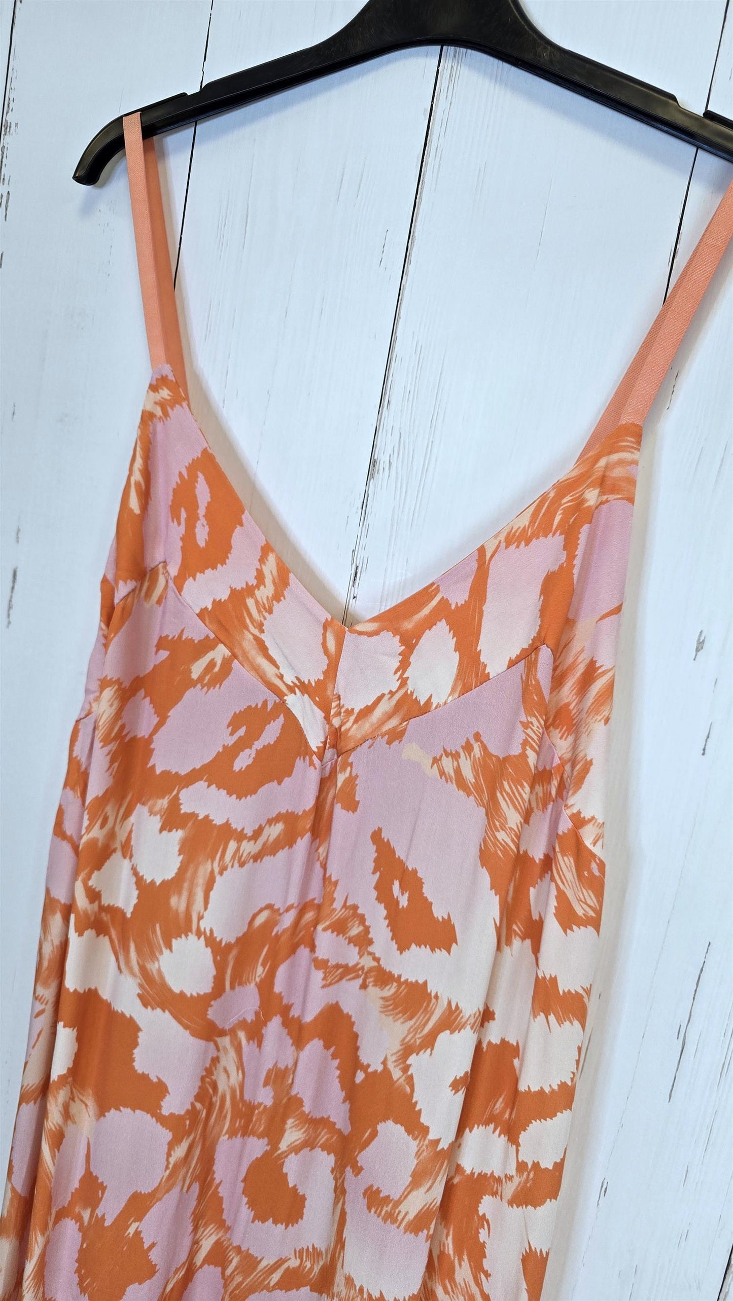 Bella maxikjole med print orange