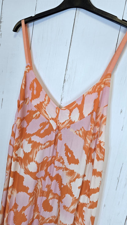 Bella maxikjole med print orange