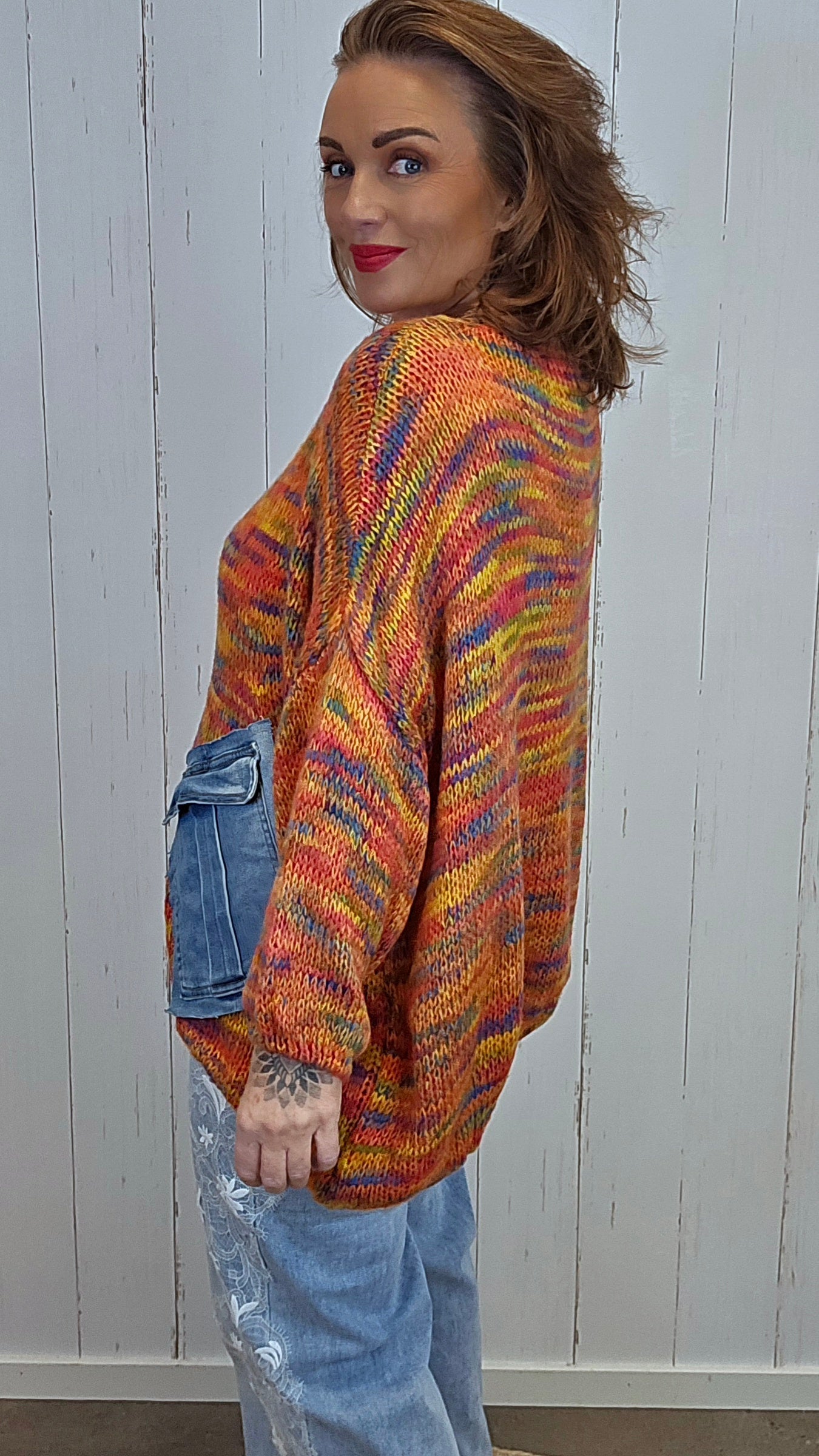 Bella Strikket Genser multicolour