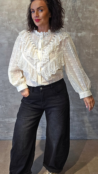 Stella skjorte bluse creme