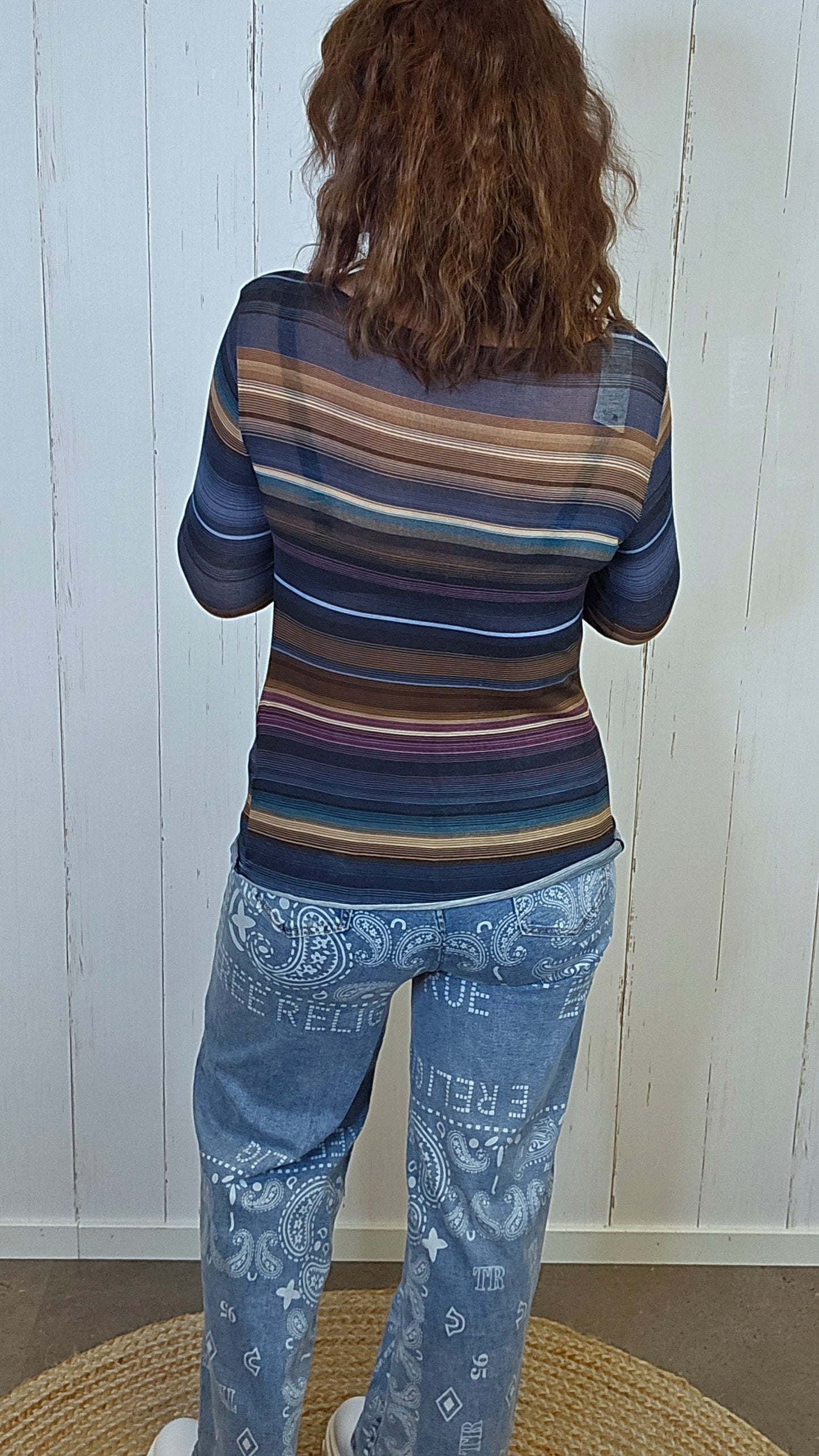 Sofie stripet topp blå